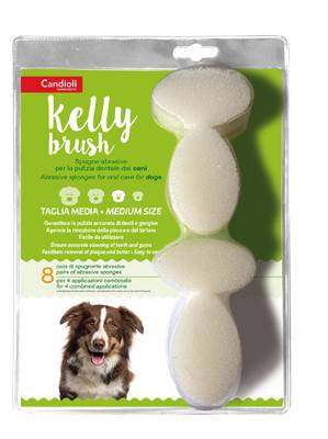 KELLY BRUSH SPUGNETTA ABRASIVA PER CANI DI TAGLIA MEDIA 16 PEZZI