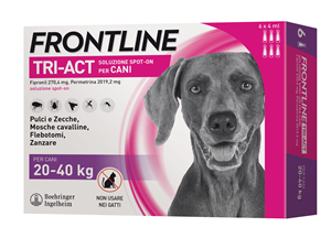 Frontline Tri - Act Spot - on Antiparassitario per Cani da 20 a 40 Kg 6 pipette