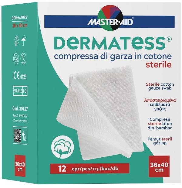 GARZA IDROFILA DERMATESS COTONE 36X40 12 PEZZI