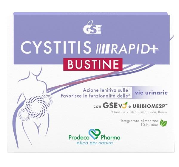 GSE Cystitis Rapid+ Rimedio Naturale Contro la Cistite 10 bustine
