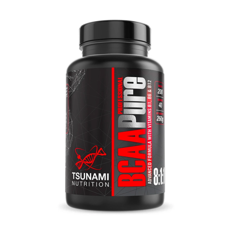 Tsunami Nutrition BCAA 8:1:1 Ajinomoto Integratore di Aminoacidi Ramificati 200 tabs