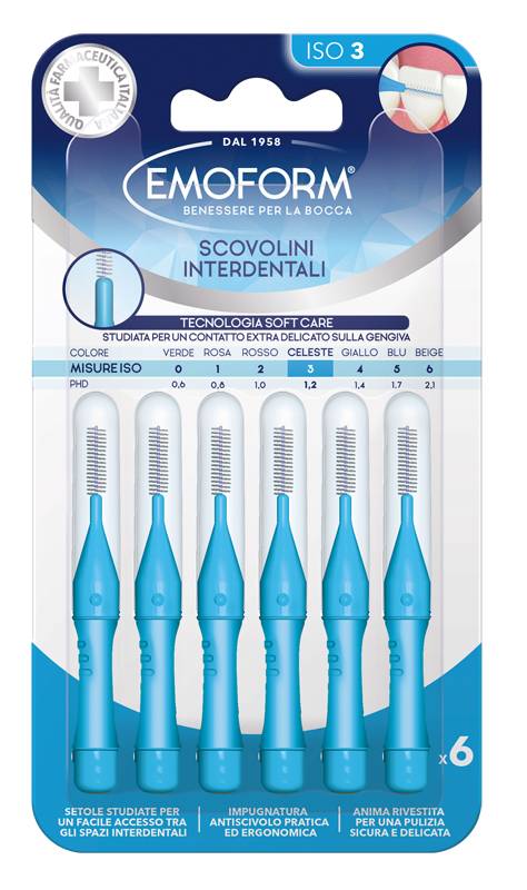 Emoform Scovolino ISO 3 Celeste 6 pezzi