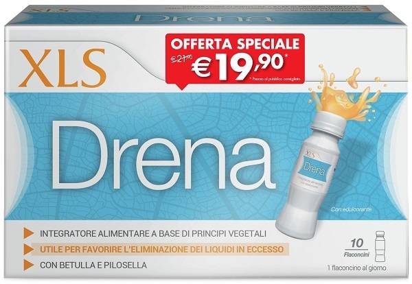 XLS Drena Integratore Drenante 10 flaconcini da 70 ml Taglio Prezzo