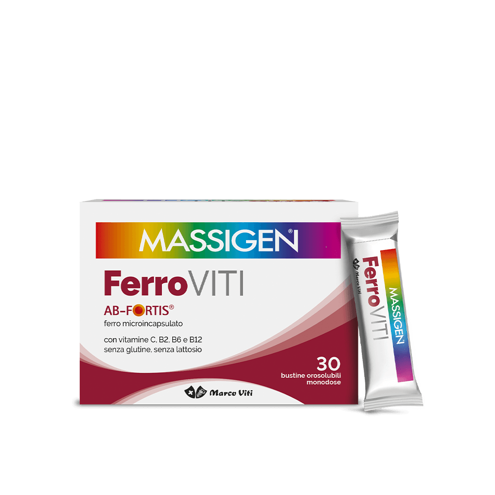 Massigen Ferro Viti Integratore di Vitamina B e Ferro 30 bustine orosolubili