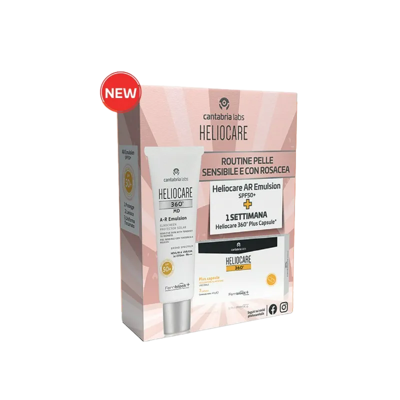 Heliocare 360 AR Emulsione SPF50+ 50ml con Omaggio Heliocare Plus 7 Capsule