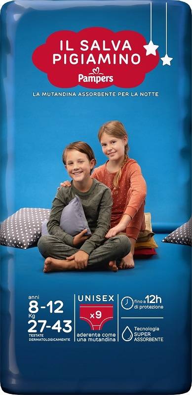 Pampers Baby Care Salva Pigiamino Mutandina per la Notte L/XL 9 pezzi