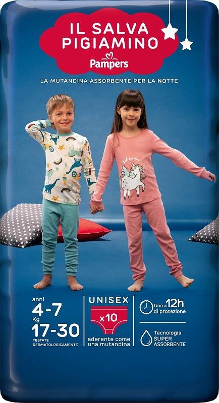 Pampers Baby Care Salva Pigiamino Mutandina per la Notte S/M 10 pezzi
