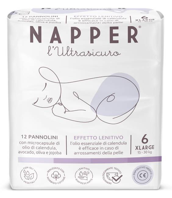 Napper l'Ultrasicuro Pannolino XL 6 (15 - 30 kg) 12 pannolini