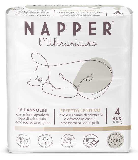 Napper l'Ultrasicuro Pannolino Maxi Misura 4 (7 - 18 kg) 16 pannolini