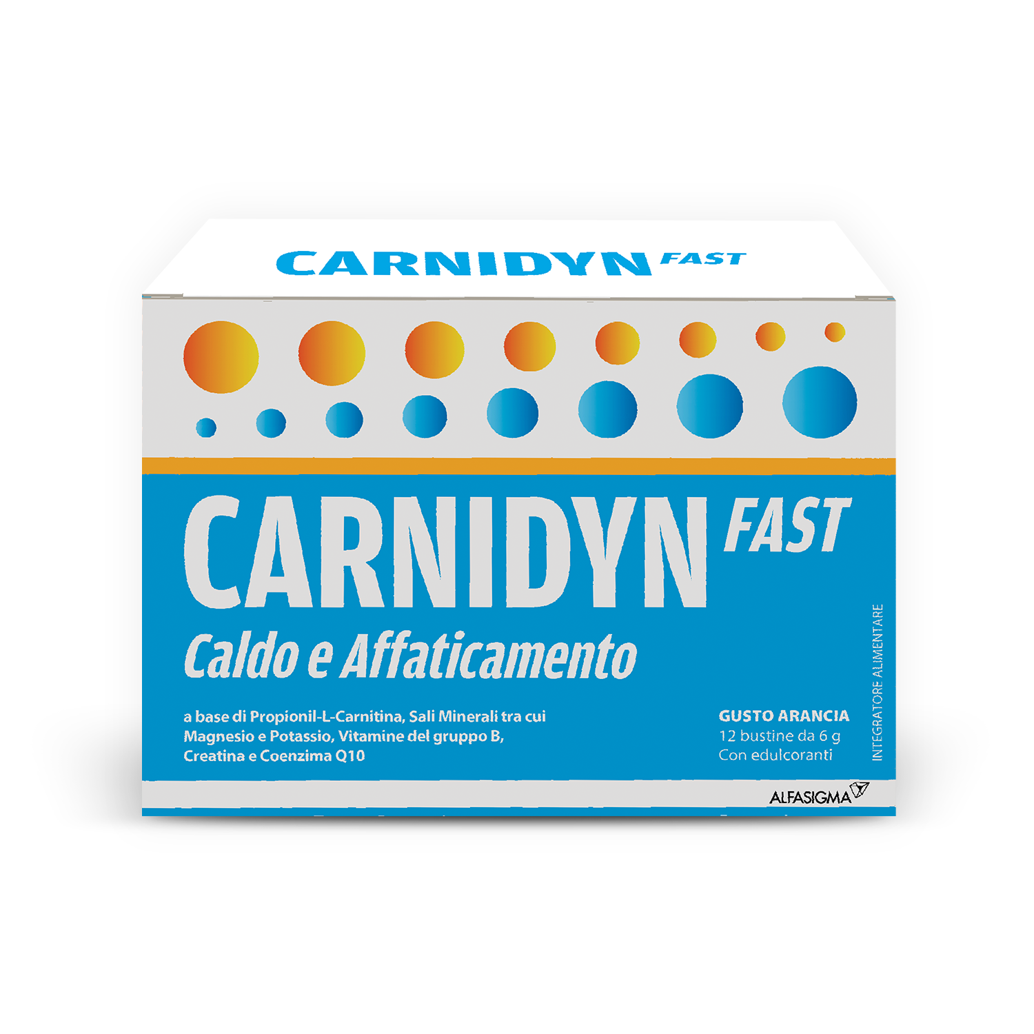 Carnidyn Fast Integratore di Magnesio e Potassio per la Stanchezza Fisica 12 bustine