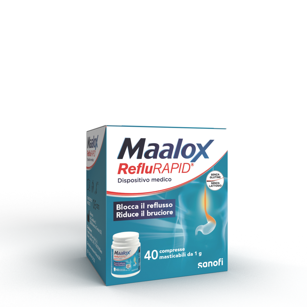 Maalox Reflurapid Trattamento Reflusso Gastrico in Compresse