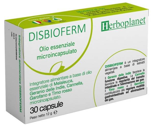 Herboplanet Disbioferm Integratore Digestione e Regolarità Intestinale 30 Capsule