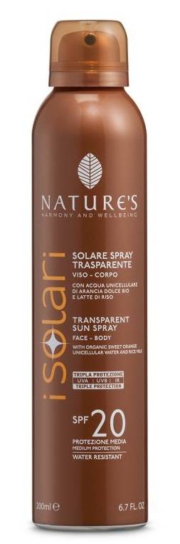Nature's i Solari Spray Trasparente Viso - Corpo SPF20 200 ml
