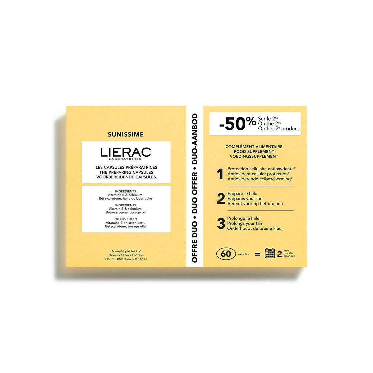 Lierac Sunissime Capsule Duo per Preparare la Pelle al Sole 30 capsule