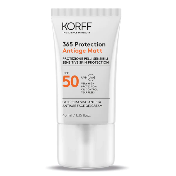Korff 365 Protection Antiage Matt SPF50+ Gel Crema Viso per Pelli Sensibili 40 ml