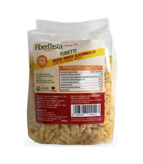 FiberPasta Tubetti da Brodo Pasta a Basso Indice Glicemico 400 g