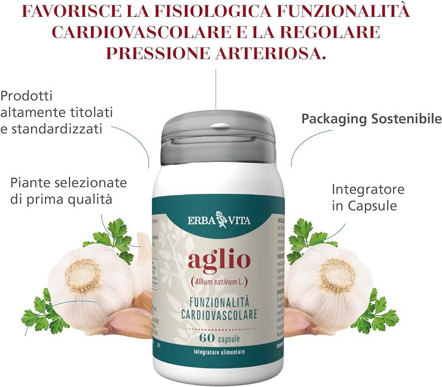 Erba Vita Aglio Integratore Sistema Cardiovascolare 60 capsule