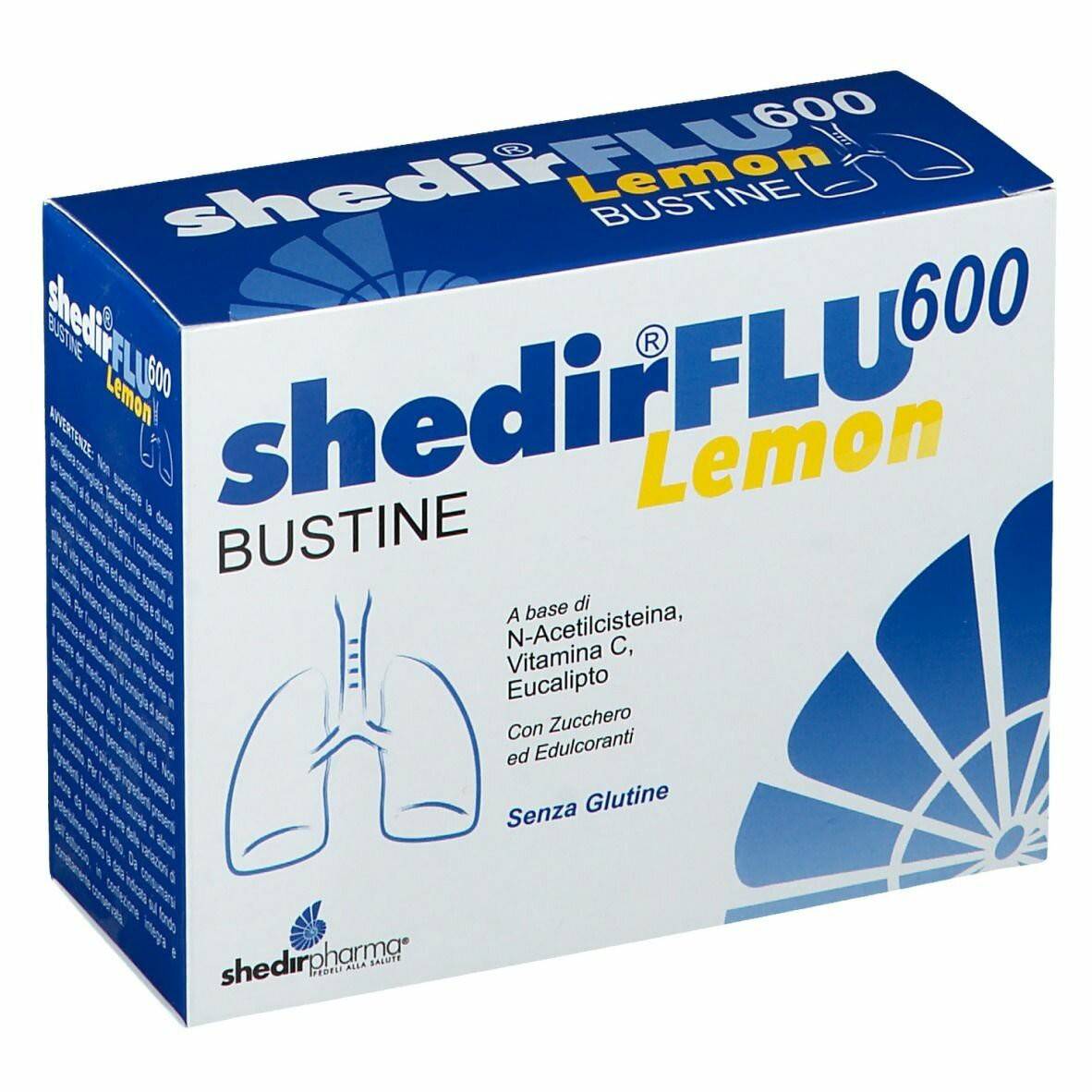 Shedirpharma ShedirFlu Lemon 600 Integratore contro Raffreddore 20 bustine