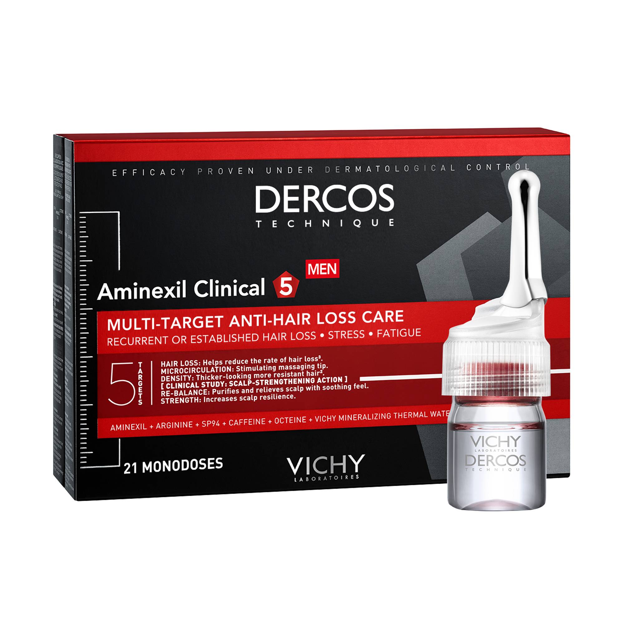 Dercos Aminexil Intensive 5 Uomo Trattamento Anticaduta 21 Fiale