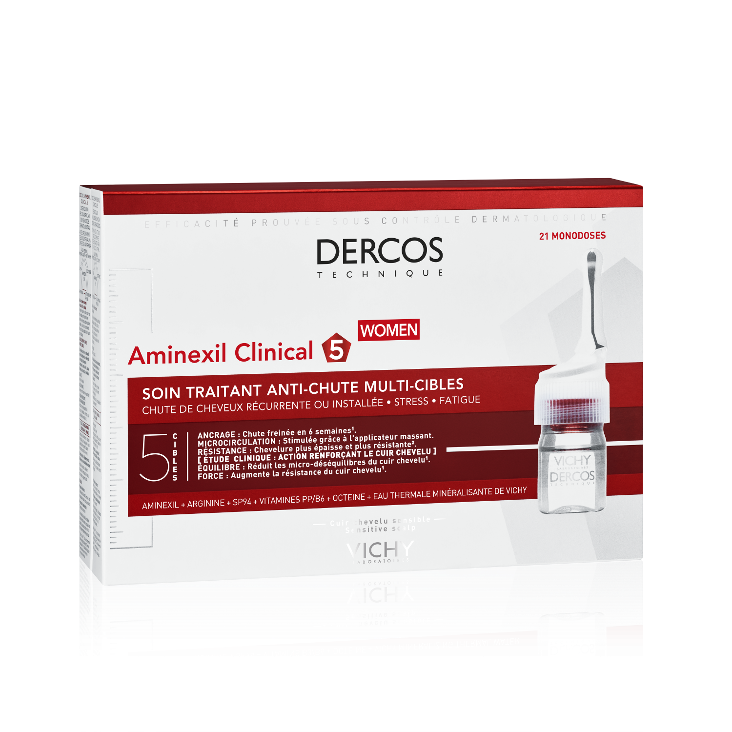 Vichy Dercos Aminexil Clinical 5 Donna Trattamento Anticaduta 21 fiale