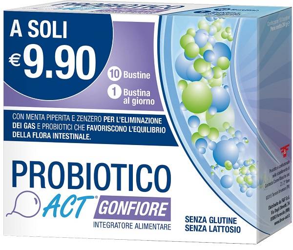 Linea Act Probiotico Act Gonfiore Integratore di Probiotici 10 Bustine