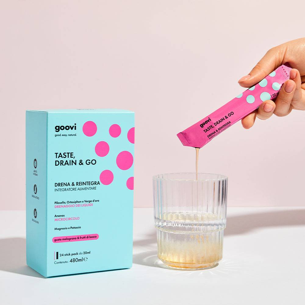 Goovi Drenante Integratore Gusto Melograno & Frutti di Bosco 24 stickpack