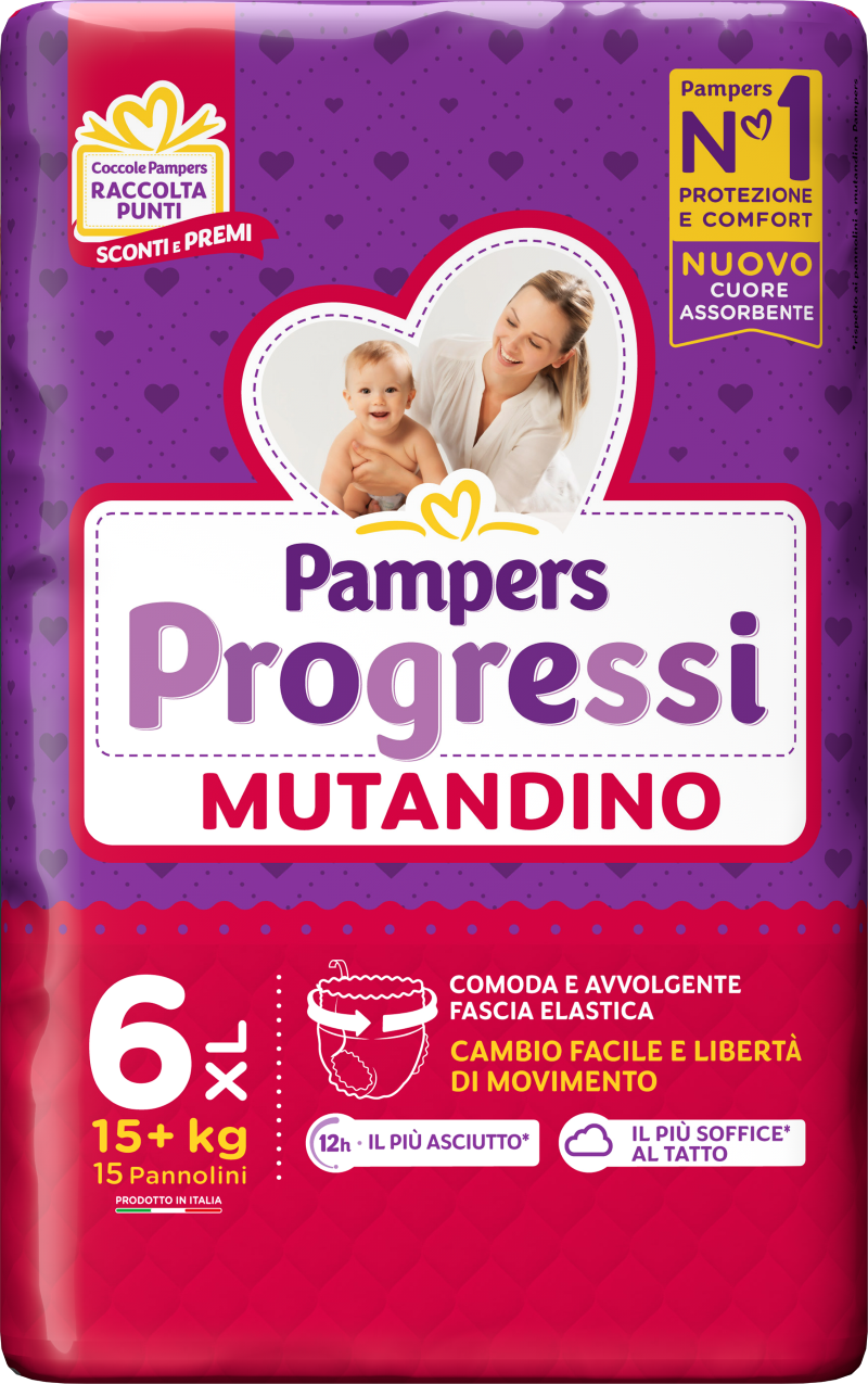 Pampers Progressi Mutandino Taglia 6 (15+kg) 15 pannolini
