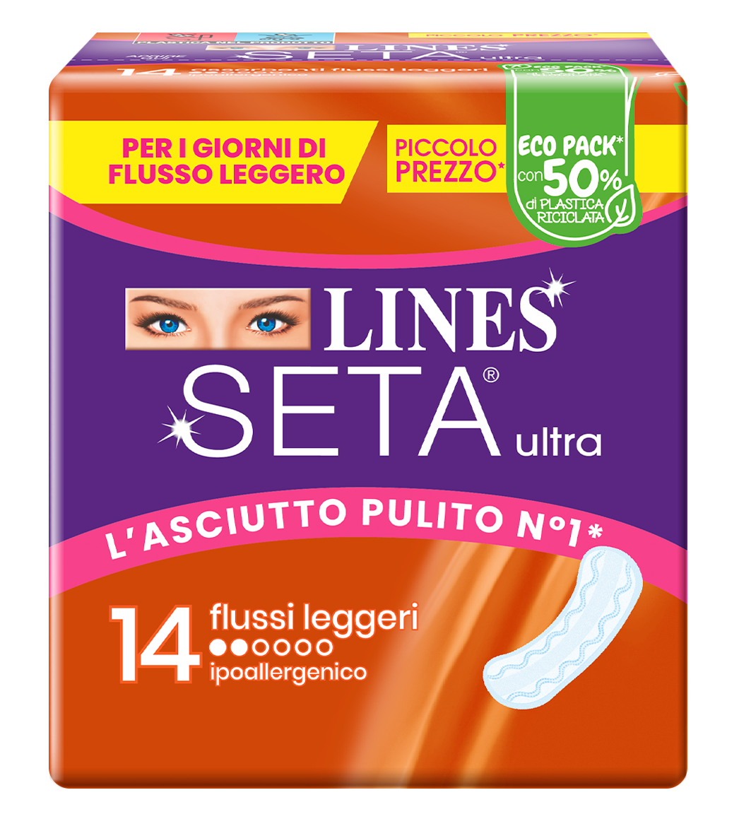 Lines Seta Ultra Assorbenti per Flussi Leggeri 14 pezzi