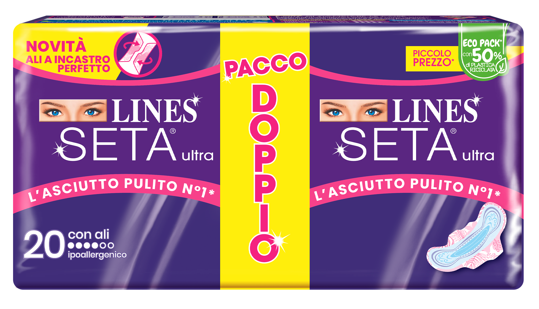 Lines Seta Ultra Assorbenti con Ali VP 20 pezzi