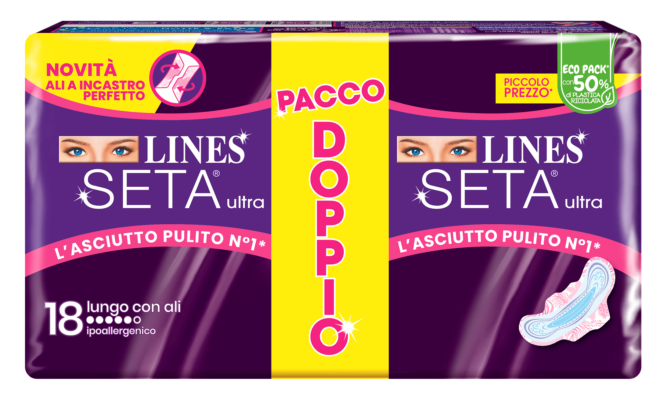 Lines Seta Ultra Assorbenti Lunghi 18 pezzi