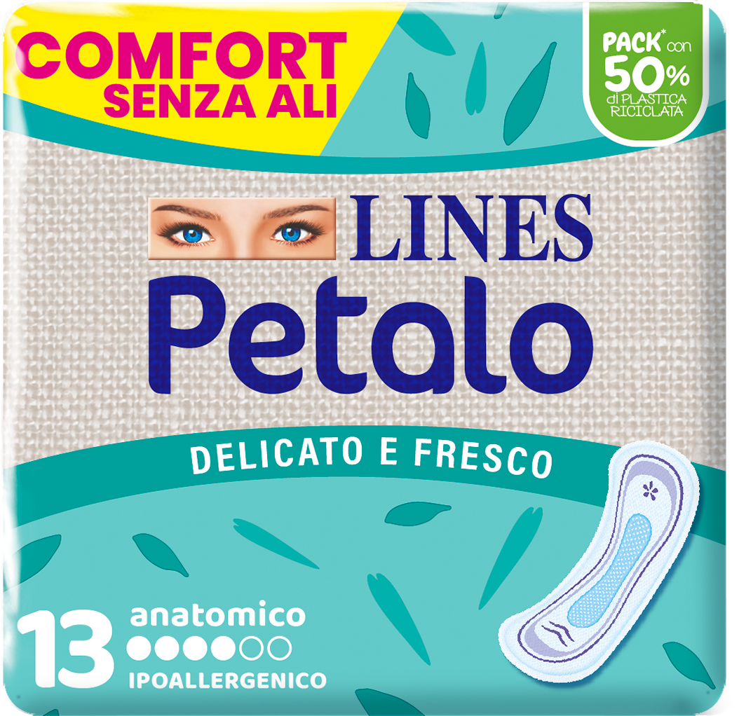 Lines Petalo Blu Assorbente anatomico 13 pezzi