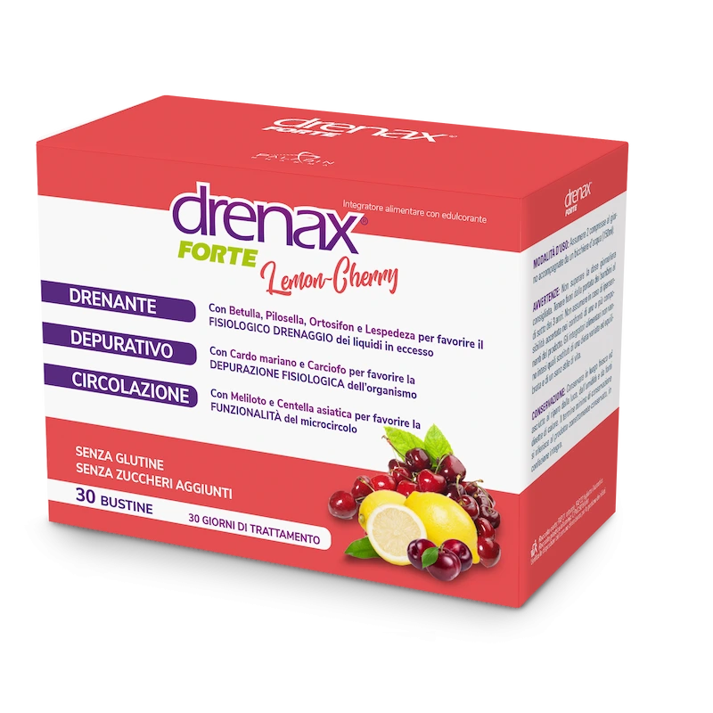 Drenax Forte Lemon Cherry Integratore Drenante 30 bustine