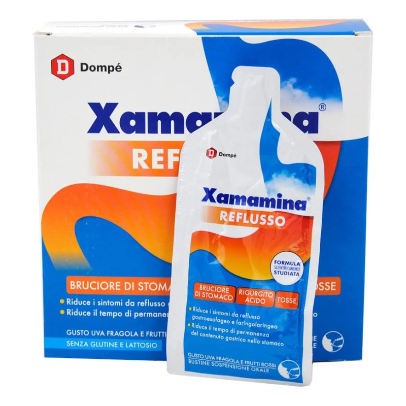 Xamamina Reflusso Dispositivo Medico per Bruciore di Stomaco e Reflusso 25 bustine