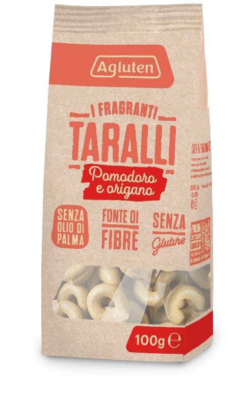Agluten Taralli senza Glutine Pomodoro e Origano 100 grammi