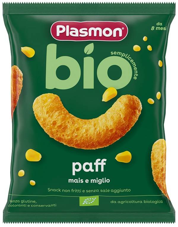 Plasmon Bio Paff Mais e Miglio Snack per bambini 15 g