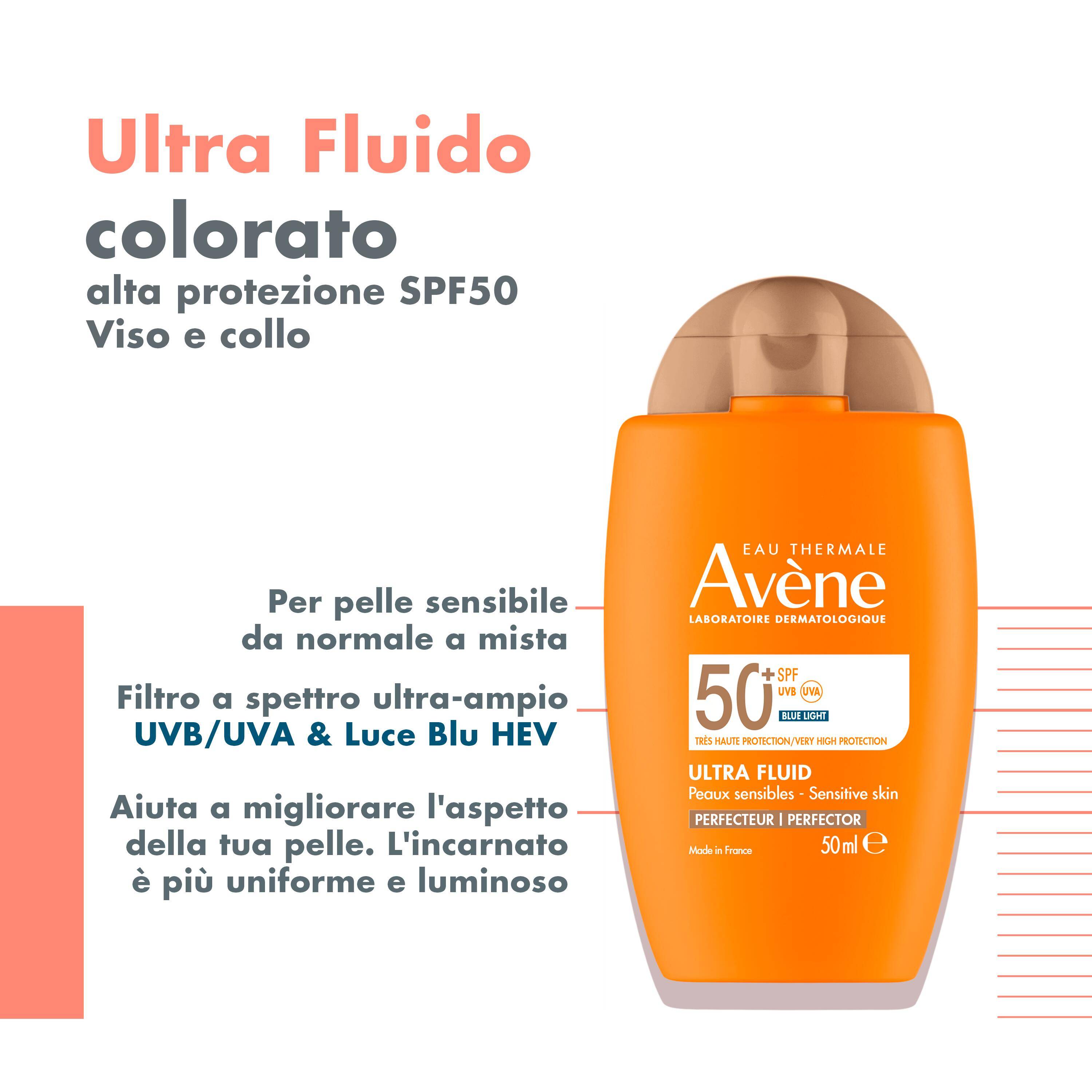 Avène Ultra Fluid Perfezionatore SPF50+ Protezione Solare Uniformante Colorata 50 ml