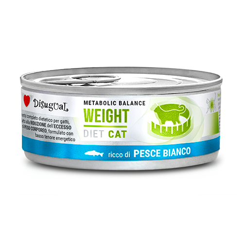 Disugual Cat Weight Alimento Dietetico per Gatti Gusto Pesce Bianco 85 g