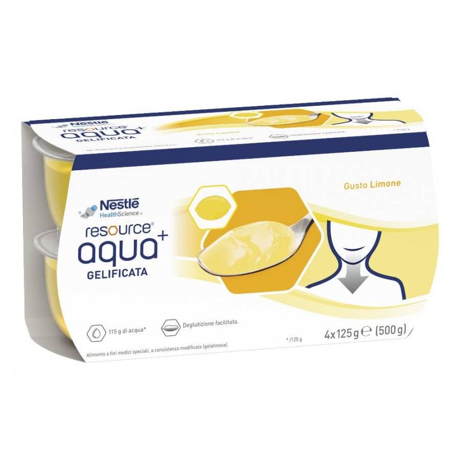 Nestlè Resource Aqua+ Bevanda Gelificata Gusto Limone 4 X125 g