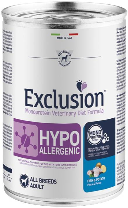 Exclusion Monoprotein Veterinary Diet Formula Hypoallergenic Fish And Potato All Breeds 400 G