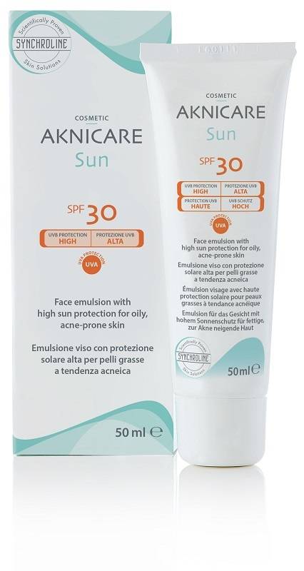 Synchroline Aknicare Sun SPF 30 Protezione Solare per Pelli Grasse 50 ml