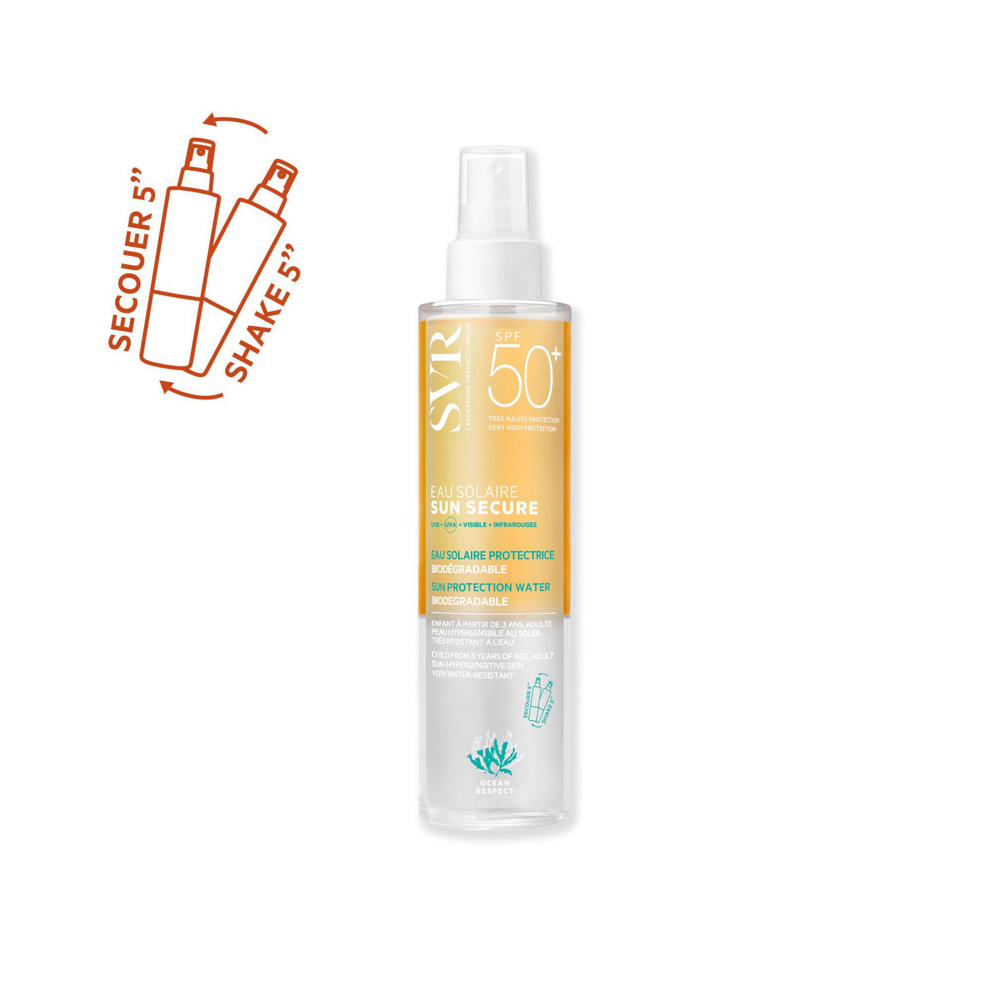 SVR Sun Secure Eau Solaire SPF50+ Acqua Solare Protettiva Biodegradabile 200 ml