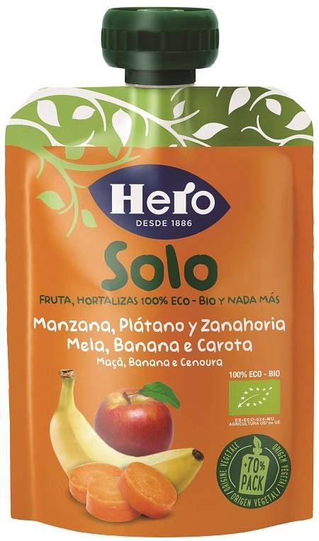 Hero Baby Solo Frutta Frullata Bio Mela Banana Carota 100 gr