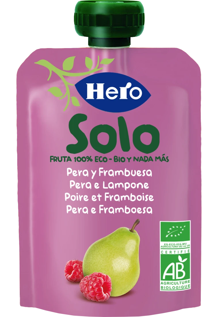 Hero Baby Solo Frutta Frullata Bio Pera e Lampone 100 g