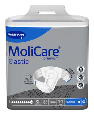 Molicare Premium Pannolino Mutandina Elastic con Ali Elasticizzate 10 Gocce XL 14 Pezzi