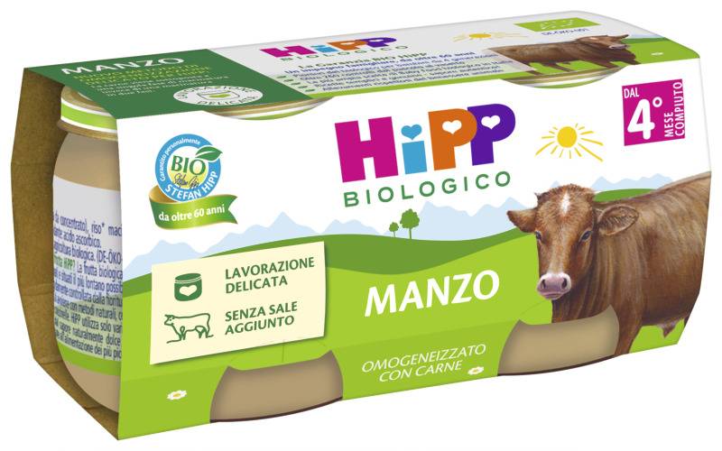 Hipp Bio Omogeneizzato Gusto Manzo 2 pezzi da 80 g