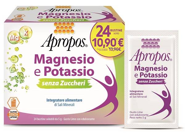 Apropos Magnesio e Potassio Senza Zuccheri 24 bustine