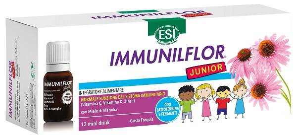 Esi Immunilflor Junior Integratore Difese Immunitarie dei Bambini 12 Flaconcini Mini Drink