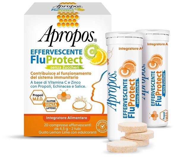 Apropos Integratore Vitamina C Zinco e Propoli Effervescente 20 compresse