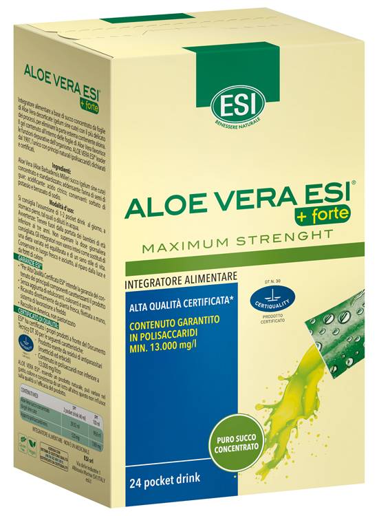 Esi Aloe Vera Succo +Forte Depurativo 24 pocket drink