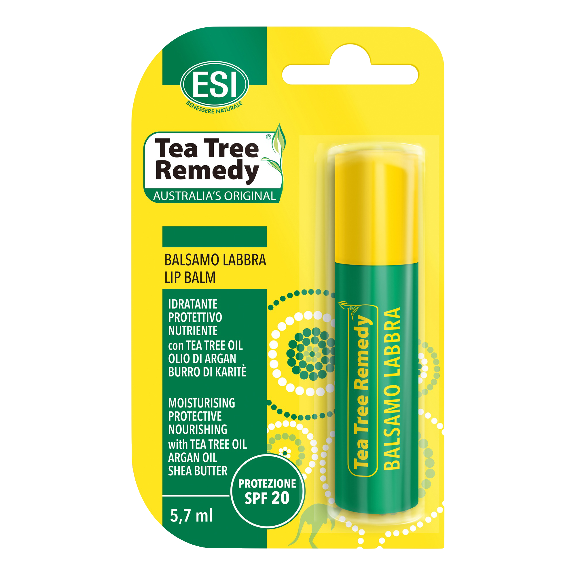 ESI Tea Tree Remedy Balsamo per le labbra al limone 5,7 ml